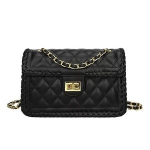 Black Quilted vegan leather shoulder bag